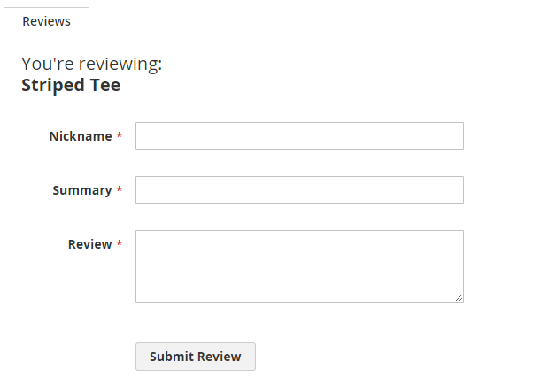 a default review form